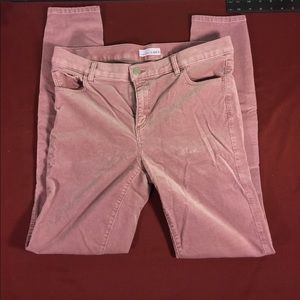 Pink Corduroy jeans from The Loft. 30” length.